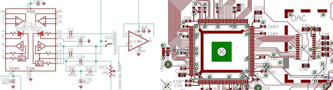 Part of a schematic nd board layout