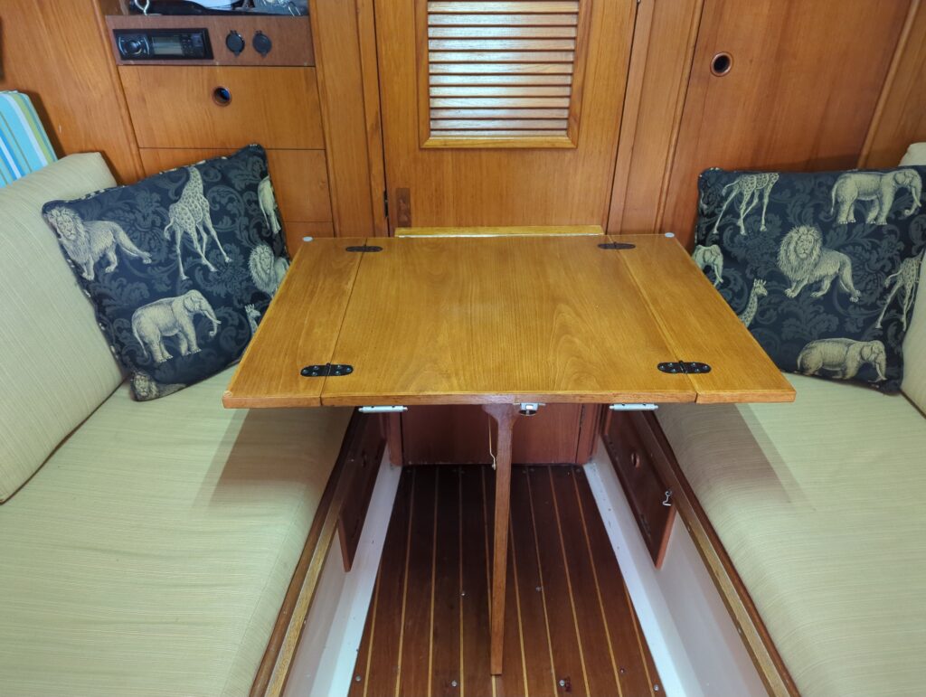 Table down and wings opened